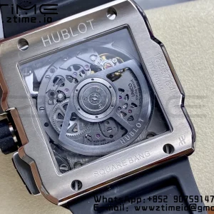 HUBLOT Square Bang Unico 42mm 821.NM.0170.RX Titanium BBF 1:1 Best Edition Skeleton Dial Ceramic Bezel on Black Rubber Strap A1280 - Super Clone Watch | 1:1 Best Version