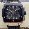 HUBLOT Square Bang Unico 42mm 821.OM.0180.RX RG BBF 1:1 Best Edition Skeleton Dial Ceramic Bezel on Black Rubber Strap A1280 - Super Clone Watch | 1:1 Best Version