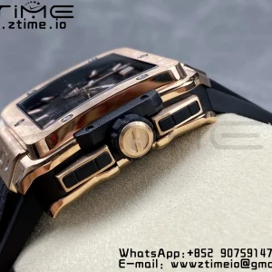 HUBLOT Square Bang Unico 42mm 821.OX.0180.RX RG BBF 1:1ベストエディション スケルトンダイアル ブラックラバーストラップ A1280 - スーパークローンウォッチ｜1:1ベストバージョン