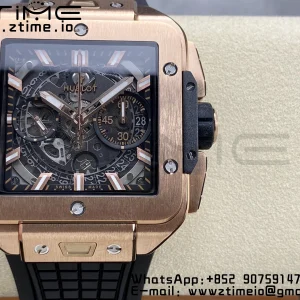 HUBLOT Square Bang Unico 42mm 821.OX.0180.RX RG BBF 1:1ベストエディション スケルトンダイアル ブラックラバーストラップ A1280 - スーパークローンウォッチ｜1:1ベストバージョン