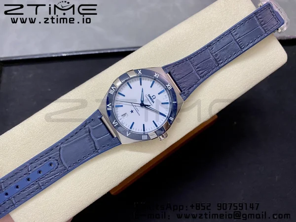 OMEGA  Constellation Blue Ceramic SS VSF 1:1 Best Edition White Dial on Blue Gummy Strap A8900 Super Clone - Super Clone Watch | 1:1 Best Version