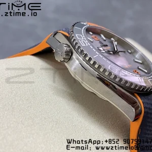 OMEGA Planet Ocean 43.5mm Ti VSF 1:1 Best Edition Black/Orange Bezel Gray Dial on Gray Nylon Strap A8900 - Super Clone Watch | 1:1 Best Version