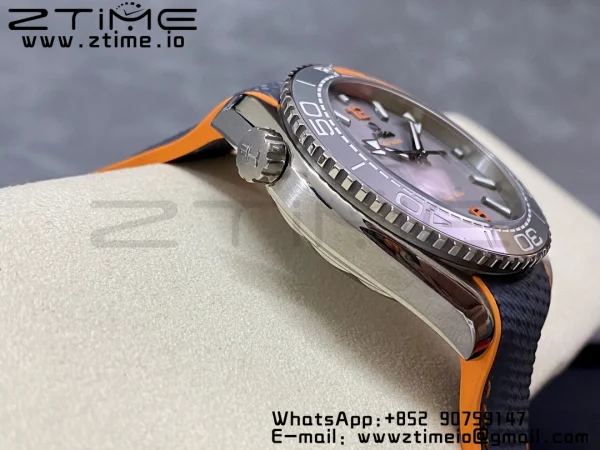OMEGA Planet Ocean 43.5mm Ti VSF 1:1 Best Edition Black/Orange Bezel Gray Dial on Gray Nylon Strap A8900 - Super Clone Watch | 1:1 Best Version