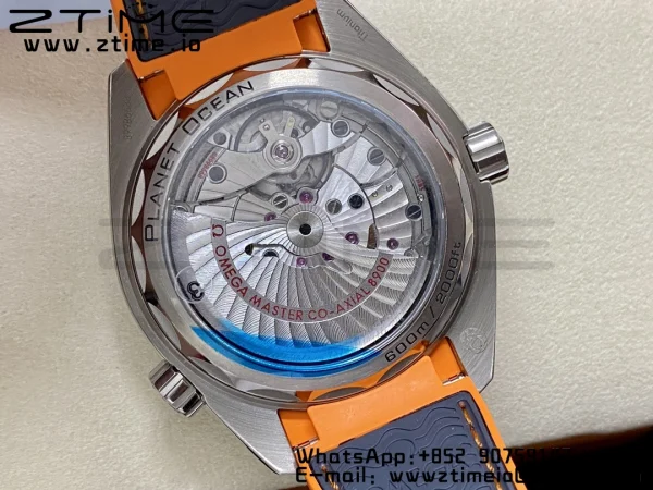 OMEGA Planet Ocean 43.5mm Ti VSF 1:1 Best Edition Black/Orange Bezel Gray Dial on Gray Nylon Strap A8900 - Super Clone Watch | 1:1 Best Version