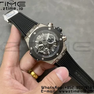 HUBLOT Big Bang Unico 42mm 441.NM.1171.RX Titanium BBF 1:1 Best Edition Skeleton Dial on Blue Rubber Strap A1280 V2 - Super Clone Watch | 1:1 Best Version
