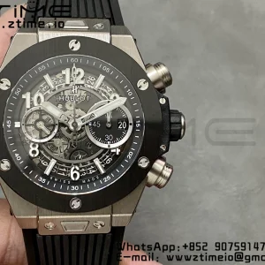 HUBLOT Big Bang Unico 42mm 441.NM.1171.RX Titanium BBF 1:1 Best Edition Skeleton Dial on Blue Rubber Strap A1280 V2 - Super Clone Watch | 1:1 Best Version