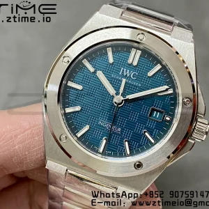 IWC Ingenuier 40mm V7F 1:1 Best Edition Blue Dial on SS Bracelet A2892 - Super Clone Watch | 1:1 Best Version