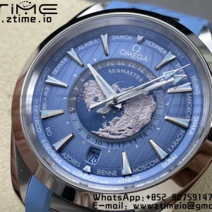 OMEGA Aqua Terra 150M 43mm 24 VSF 1:1 Best Edition Summer Blue Dial on Blue Rubber Strap A8938 Super Clone - Super Clone Watch | 1:1 Best Version