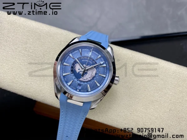 OMEGA Aqua Terra 150M 43mm 24 VSF 1:1 Best Edition Summer Blue Dial on Blue Rubber Strap A8938 Super Clone - Super Clone Watch | 1:1 Best Version