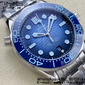 OMEGA Seamaster 300 SS VSF 1:1 Best Edition Gradient Blue Dial on SS Bracelet A8808 - Super Clone Watch | 1:1 Best Version