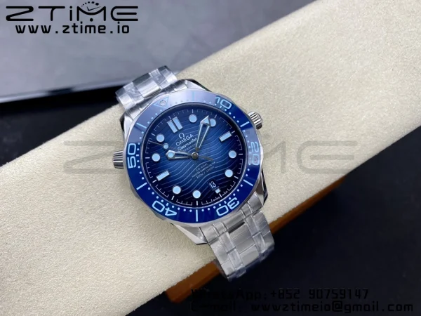 OMEGA Seamaster 300 SS VSF 1:1 Best Edition Gradient Blue Dial on SS Bracelet A8808 - Super Clone Watch | 1:1 Best Version