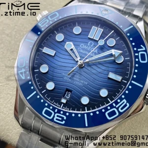 OMEGA Seamaster 300 SS VSF 1:1 Best Edition Gradient Blue Dial on SS Bracelet A8808 - Super Clone Watch | 1:1 Best Version
