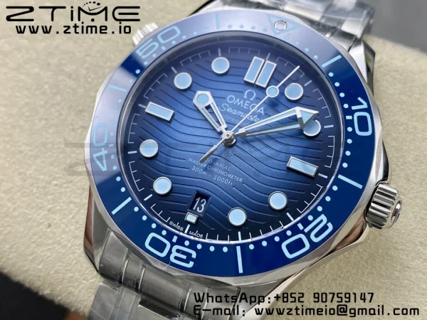 OMEGA Seamaster 300 SS VSF 1:1 Best Edition Gradient Blue Dial on SS Bracelet A8808 - Super Clone Watch | 1:1 Best Version