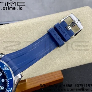 OMEGA Seamaster 300 SS VSF 1:1 Best Edition Gradient Blue Dial on Blue Rubber Strap A8808 - Super Clone Watch | 1:1 Best Version