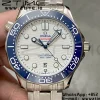 OMEGA Seamaster Diver 300M VSF 1:1 Best Edition Blue Ceramic White Dial on SS Bracelet  A8800 V2 - Super Clone Watch | 1:1 Best Version