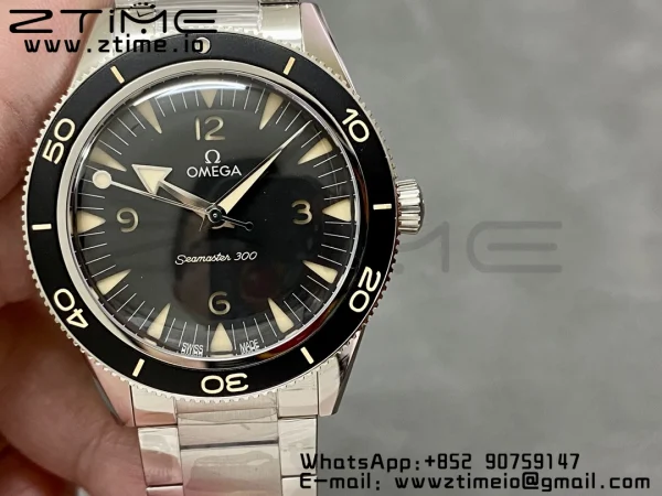 OMEGA Seamaster 300 Heritage VSF 1:1 Best Edition Black Dial on SS Bracelet A8912 Super Clone - Super Clone Watch | 1:1 Best Version
