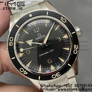OMEGA Seamaster 300 Heritage VSF 1:1 Best Edition Black Dial on SS Bracelet A8912 Super Clone - Super Clone Watch | 1:1 Best Version