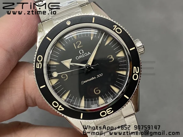 OMEGA Seamaster 300 Heritage VSF 1:1 Best Edition Black Dial on SS Bracelet A8912 Super Clone - Super Clone Watch | 1:1 Best Version