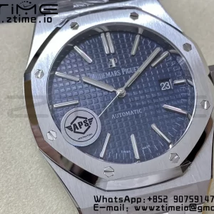 AP Royal Oak 41mm 15400 SS APSF 1:1 Best Edition Blue Textured Dial on SS Bracelet SA3120 Super Clone V3 - Super Clone Watch | 1:1 Best Version