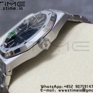 AP Royal Oak 41mm 15400 SS APSF 1:1 Best Edition Blue Textured Dial on SS Bracelet SA3120 Super Clone V3 - Super Clone Watch | 1:1 Best Version