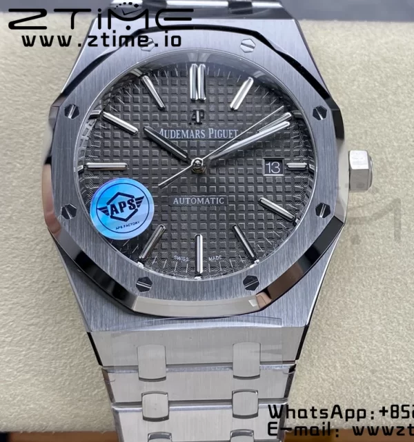 AP Royal Oak 41mm 15400 SS APSF 1:1 Best Edition Gray Textured Dial on SS Bracelet SA3120 Super Clone V3 - Super Clone Watch | 1:1 Best Version
