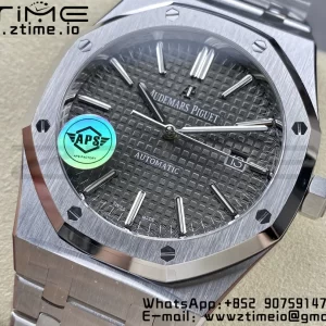 AP Royal Oak 41mm 15400 SS APSF 1:1 Best Edition Gray Textured Dial on SS Bracelet SA3120 Super Clone V3 - Super Clone Watch | 1:1 Best Version
