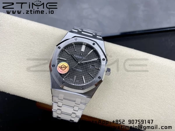 AP Royal Oak 41mm 15400 SS APSF 1:1 Best Edition Gray Textured Dial on SS Bracelet SA3120 Super Clone V3 - Super Clone Watch | 1:1 Best Version