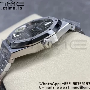AP Royal Oak 41mm 15400 SS APSF 1:1 Best Edition Gray Textured Dial on SS Bracelet SA3120 Super Clone V3 - Super Clone Watch | 1:1 Best Version