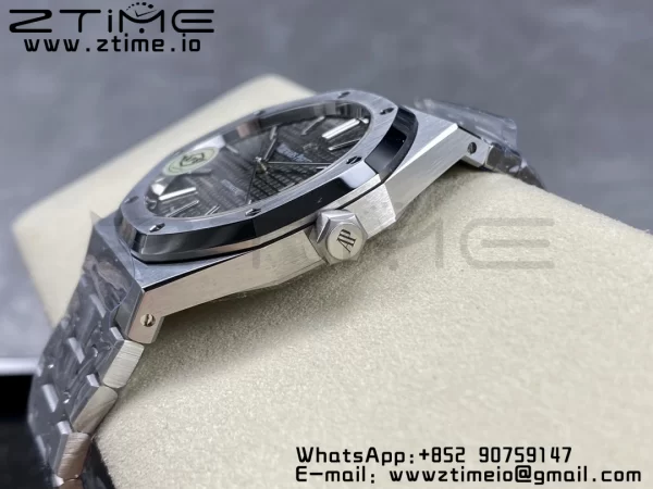 AP Royal Oak 41mm 15400 SS APSF 1:1 Best Edition Gray Textured Dial on SS Bracelet SA3120 Super Clone V3 - Super Clone Watch | 1:1 Best Version