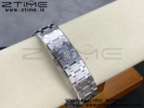 AP Royal Oak 41mm 15400 SS APSF 1:1 Best Edition Black Textured Dial on SS Bracelet SA3120 Super Clone V3 - Super Clone Watch | 1:1 Best Version