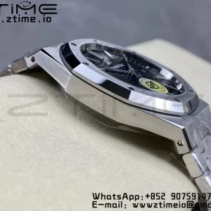 AP Royal Oak 41mm 15400 SS APSF 1:1 Best Edition Black Textured Dial on SS Bracelet SA3120 Super Clone V3 - Super Clone Watch | 1:1 Best Version