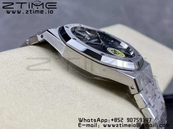 AP Royal Oak 41mm 15400 SS APSF 1:1 Best Edition Black Textured Dial on SS Bracelet SA3120 Super Clone V3 - Super Clone Watch | 1:1 Best Version