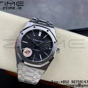 AP Royal Oak 41mm 15400 SS APSF 1:1 Best Edition Black Textured Dial on SS Bracelet SA3120 Super Clone V3 - Super Clone Watch | 1:1 Best Version