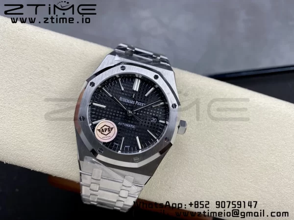 AP Royal Oak 41mm 15400 SS APSF 1:1 Best Edition Black Textured Dial on SS Bracelet SA3120 Super Clone V3 - Super Clone Watch | 1:1 Best Version