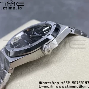 AP Royal Oak 41mm 15400 SS APSF 1:1 Best Edition Black Textured Dial on SS Bracelet SA3120 Super Clone V3 - Super Clone Watch | 1:1 Best Version