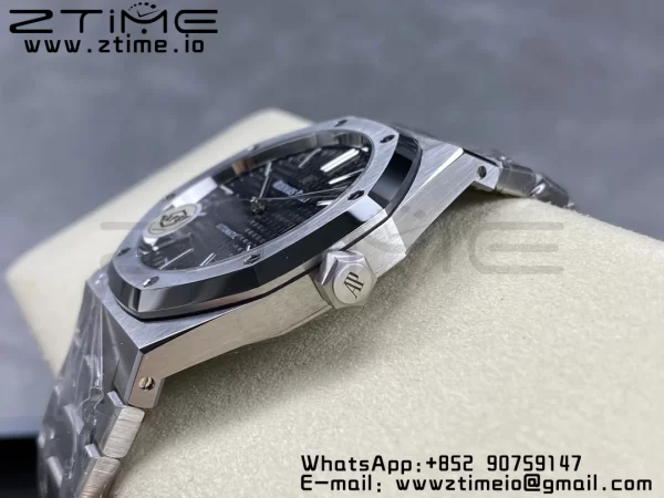 AP Royal Oak 41mm 15400 SS APSF 1:1 Best Edition Black Textured Dial on SS Bracelet SA3120 Super Clone V3 - Super Clone Watch | 1:1 Best Version