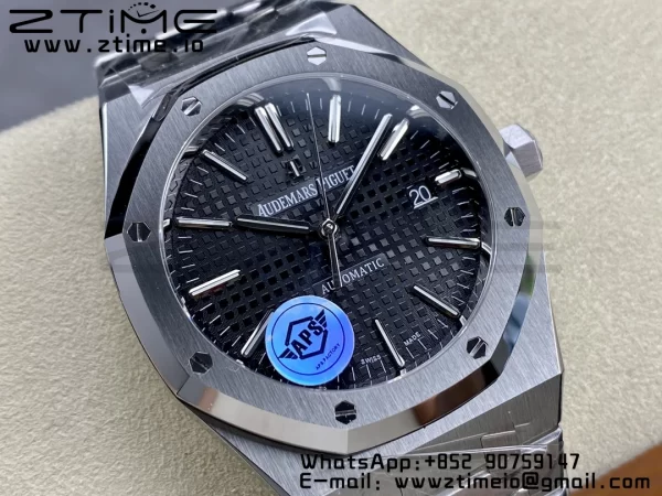 AP Royal Oak 41mm 15400 SS APSF 1:1 Best Edition Black Textured Dial on SS Bracelet SA3120 Super Clone V3 - Super Clone Watch | 1:1 Best Version