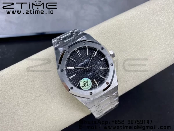 AP Royal Oak 41mm 15400 SS APSF 1:1 Best Edition Black Textured Dial on SS Bracelet SA3120 Super Clone V3 - Super Clone Watch | 1:1 Best Version