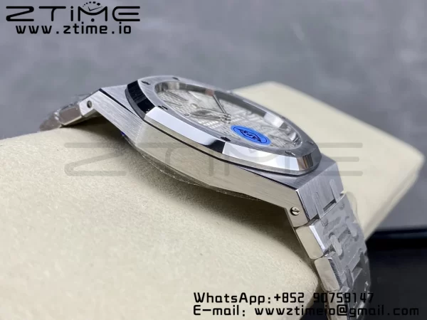 AP Royal Oak 41mm 15400 SS APSF 1:1 Best Edition White Textured Dial on SS Bracelet SA3120 Super Clone V3 - Super Clone Watch | 1:1 Best Version