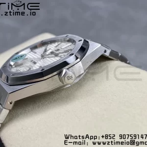 AP Royal Oak 41mm 15400 SS APSF 1:1 Best Edition White Textured Dial on SS Bracelet SA3120 Super Clone V3 - Super Clone Watch | 1:1 Best Version