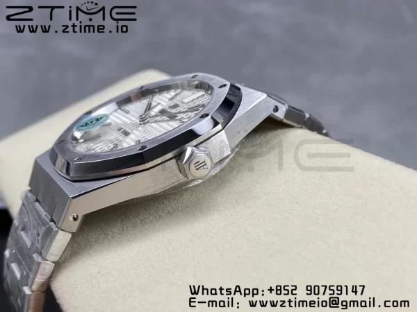 AP Royal Oak 41mm 15400 SS APSF 1:1 Best Edition White Textured Dial on SS Bracelet SA3120 Super Clone V3 - Super Clone Watch | 1:1 Best Version