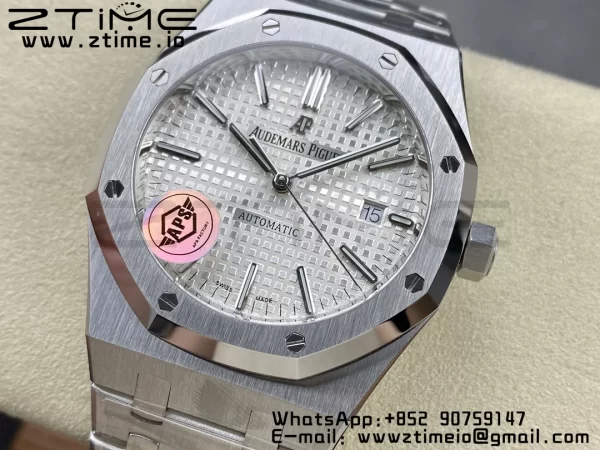 AP Royal Oak 41mm 15400 SS APSF 1:1 Best Edition White Textured Dial on SS Bracelet SA3120 Super Clone V3 - Super Clone Watch | 1:1 Best Version