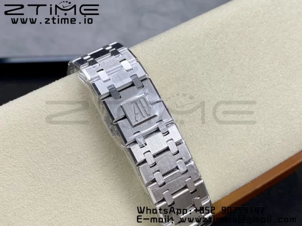 AP Royal Oak 41mm 15400 SS APSF 1:1 Best Edition White Textured Dial on SS Bracelet SA3120 Super Clone V3 - Super Clone Watch | 1:1 Best Version