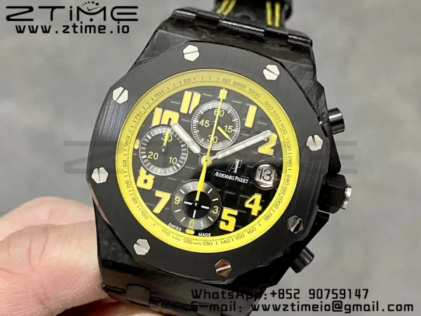 AP Royal Oak Offshore 'Bumble Bee' APF Best Edition on Black Rubber Strap A3126 - Super Clone Watch | 1:1 Best Version
