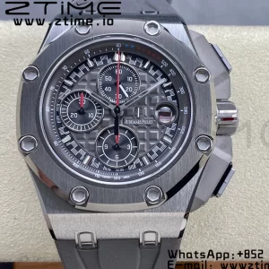 AP Royal Oak Offshore Schumacher SS APF Best Edition Gray/Black Dial on Gray Rubber Strap A3126 - Super Clone Watch | 1:1 Best Version