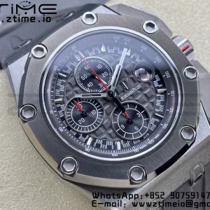 AP Royal Oak Offshore Schumacher SS APF Best Edition Gray/Black Dial on Gray Rubber Strap A3126 - Super Clone Watch | 1:1 Best Version