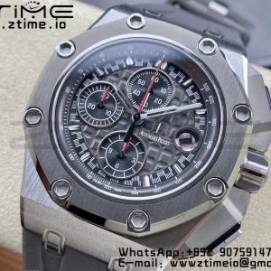 AP Royal Oak Offshore Schumacher SS APF Best Edition Gray/Black Dial on Gray Rubber Strap A3126 - Super Clone Watch | 1:1 Best Version
