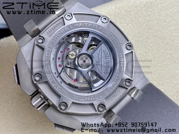 AP Royal Oak Offshore Schumacher SS APF Best Edition Gray/Black Dial on Gray Rubber Strap A3126 - Super Clone Watch | 1:1 Best Version