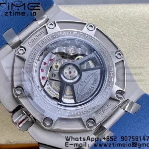 AP Royal Oak Offshore Schumacher SS APF Best Edition Gray/Blue Dial on Blue Rubber Strap A3126 - Super Clone Watch | 1:1 Best Version
