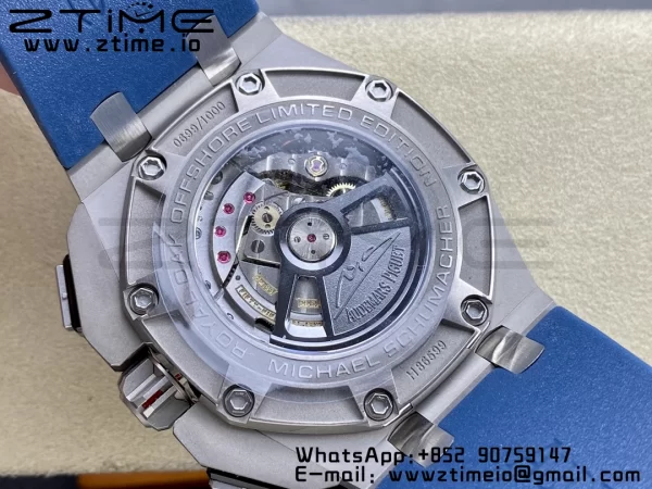 AP Royal Oak Offshore Schumacher SS APF Best Edition Gray/Blue Dial on Blue Rubber Strap A3126 - Super Clone Watch | 1:1 Best Version